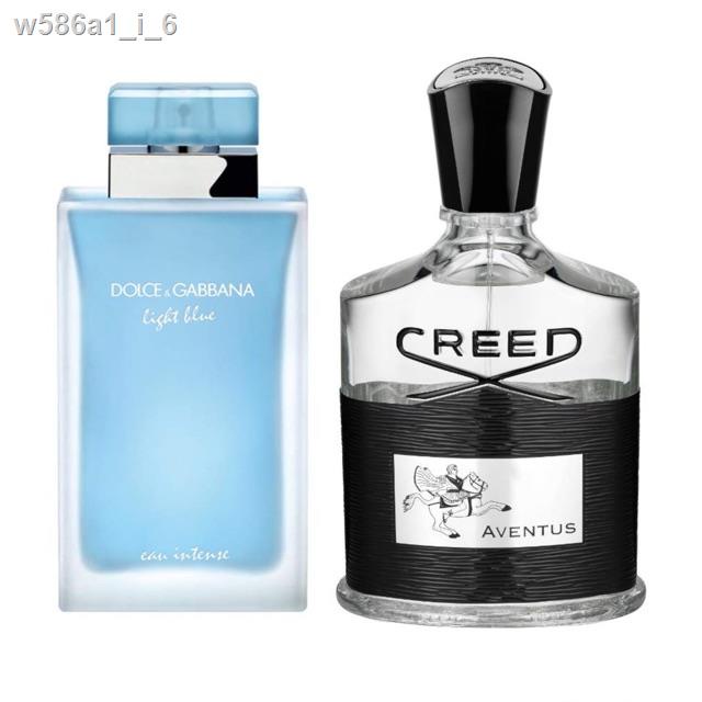 [คอมโบ 100 มล. 2 ชิ้น] D&G LIGHT BLUE EAU INTENSE EDP WOMEN + CREED AVENTUS EDP MEN