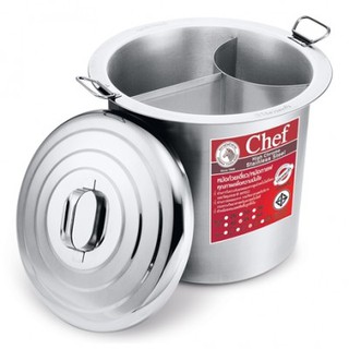 272403 หม้อก๋วยเตี๋ยว ตราหัวม้าลาย รุ่น Chef 40 ซม. 3 ช่อง (16 นิ้ว)