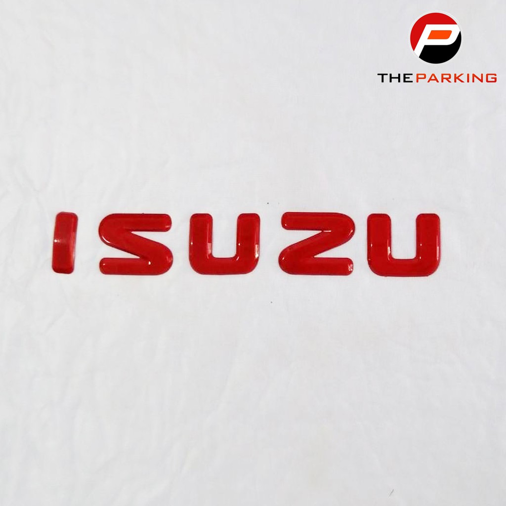 โลโก้ ตัวอักษร ISUZU 2020 สีแดง โลโก้ติดกระจังหน้า All New ISUZU D-MAX 2020 LOGO ISUZU 2020