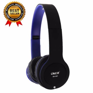 OKER หูฟัง Headphones Bluetooth SM-889 (Black/Blue)