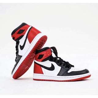 (พร้อมส่ง ของแท้100%) AIR JORDAN 1 HIGH BLACK TOE SATIN