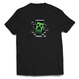 [100% Cotton] Minecraft เสื้อยืดลําลอง ผ้าฝ้าย 100% แขนสั้น พิมพ์ลายเกม PC PS4 XBOX RPG Baju สีดํา พลัสไซซ์ XS-3XL ของขว