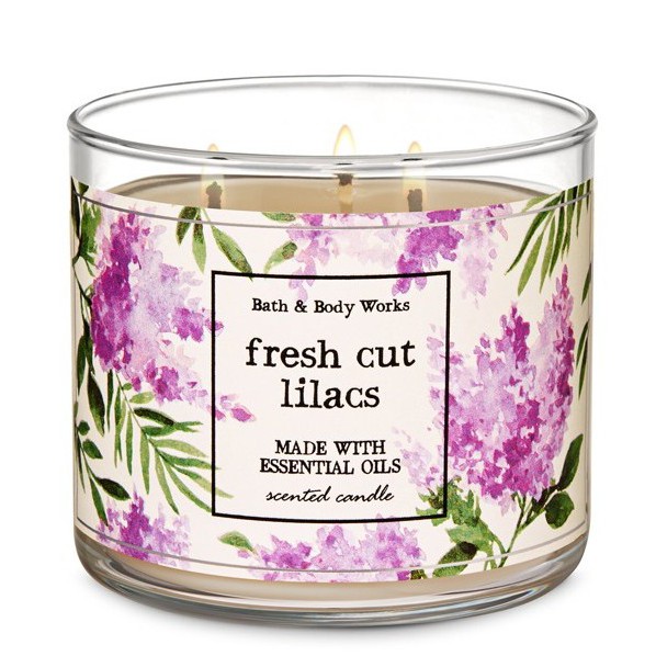 เทียนหอม Bath &amp; Body Works กลิ่น Fresh Cut Lilacs , Rain Drenched Leaves ,Turquoise Waters , White Tea &amp; Sage แท้ US