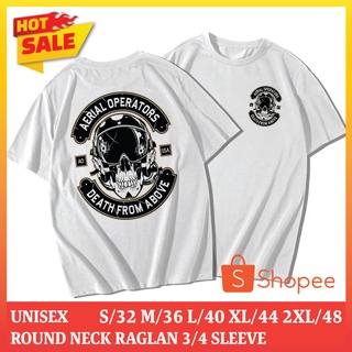 เสื้อยืดคอกลม Cotton 100% สกรีนลาย PILOT SKULL (แขนสั้น)