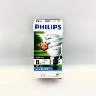 ฟิลิปส์ หลอดไฟขั้ว E27 TORNADO 8 วัตต์ แสงขาว Philips Lamp bulb E27 TORNADO 8 W Cool daylight ทัศศิพร Tassiporn