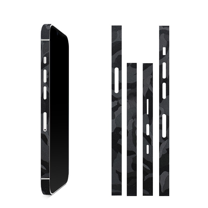 3D Camo Ghost สีดํากรอบโทรศัพท์รูปลอกผิวสําหรับ iPhone 13 Pro Max 13 Pro 13 Mini ด้านข้างห่อป้องกันฟ