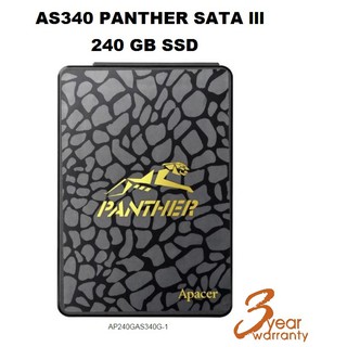 240 GB SSD (เอสเอสดี) APACER AS340 PANTHER R/W 550/520(AP240GAS340G-1) SATA lll - สินค้ารับประกัน 3 ปี