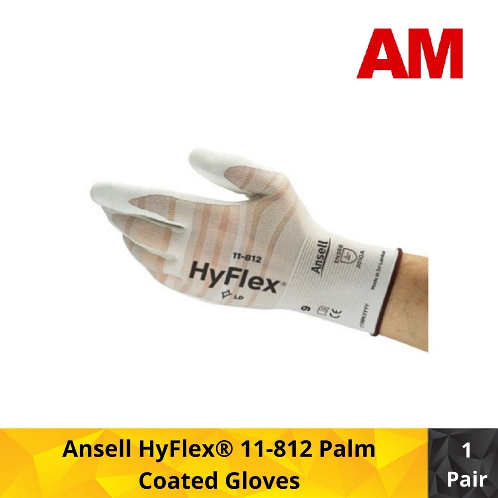 Ansell HyFlex 11-812 ถุงมือเคลือบปาล์ม