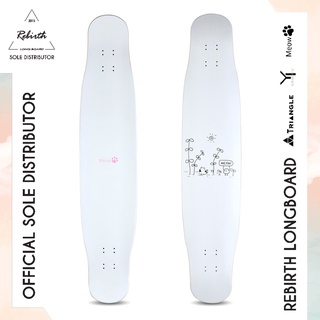 Rebirth Longboard Meow Candy Serie (White) / ลองบอร์ดรีเบิร์ทรุ่น Meow Candy ขนนก ลองบอร์ด สเก็ตบอร์ด ครบชุด พร้อมส่ง