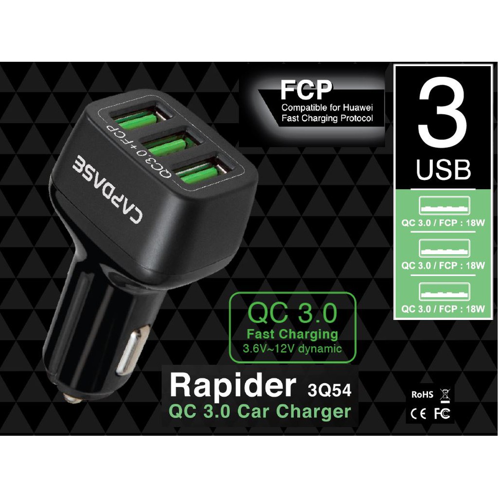 Capdase QC3.0 Rapider 3Q54 (54W Max.) Car Charger