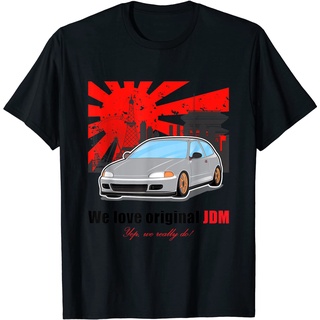 ROUND คอลูกเรือเสื้อยืด พิมพ์ลายรถยนต์ jdm japan สําหรับผู้ใหญ่-4XL