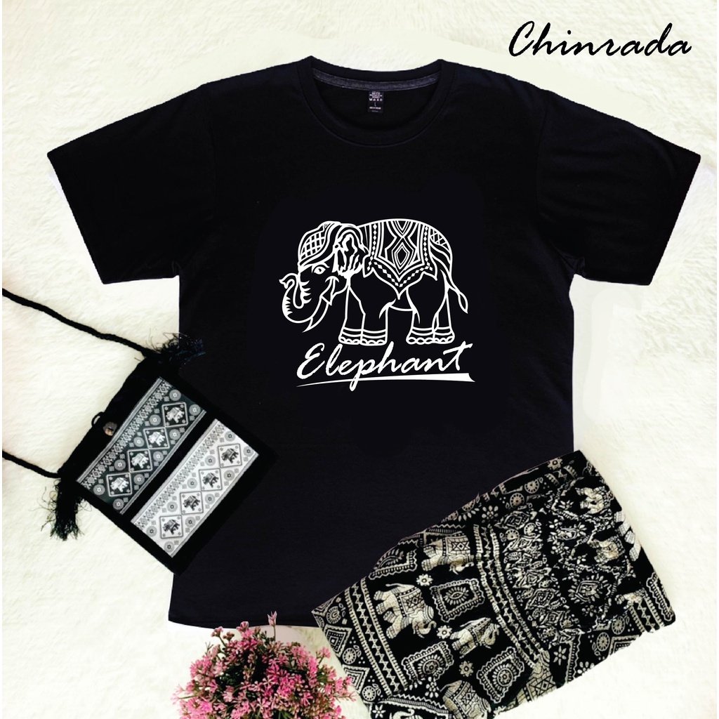 เสื้อยืดสกรีนลายช้าง cotton 100% เลือกสีเสื้อได้ เลือกลายได้ S-2XL (พร้อมส่งจากไทย)
