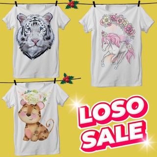 เสื้อผู้หญิง ลายสวย LOSO Store เสื้อยืดแท้100% UNISEXใส่ได้หญิงชาย