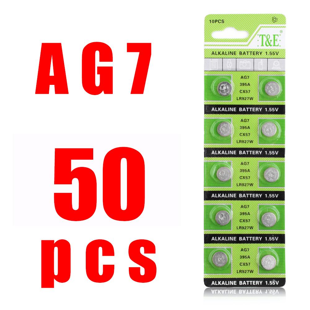 NEW 50PCS 1.55V AG7 LR927 LR 927 Alkaline Battery Button Coin Cell Watch Batteries LR927 LR57 SR927W