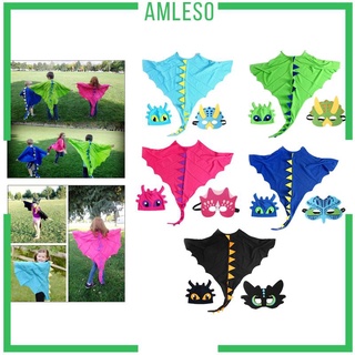 [amleso] เสื้อคลุม เครื่องแต่งกายมังกร สําหรับแต่งตัวไดโนเสาร์ ของเล่น ปาร์ตี้วันเกิด