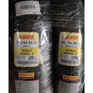 ยาง PIRELLI DIABLO ROSSO2 ขนาดยางหน้า 120/70-17 ยางหลัง 190/55-17 คู่ละ 10,300฿