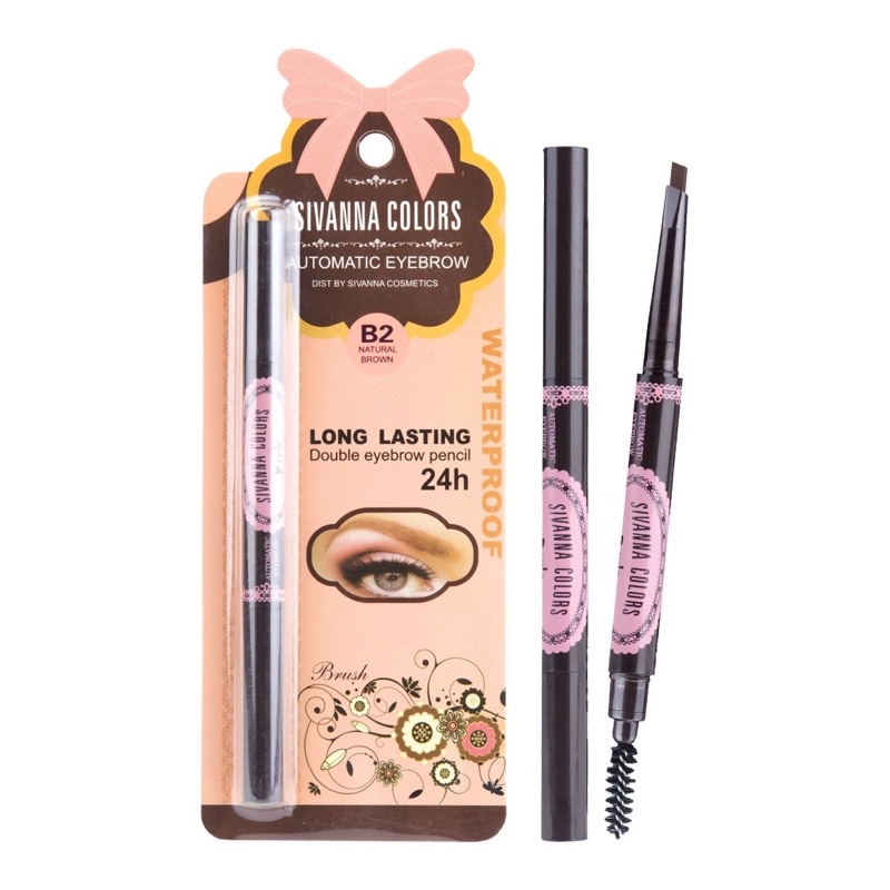 ดินสอเขียนคิ้ว Sivanna Colors Automatic Eyebrow Long Lasting Double Eyebrow Pencil DP017 เขียนคิ้วออ