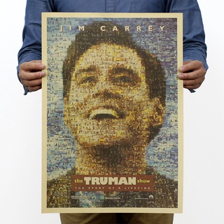 [H0430] โปสเตอร์กระดาษคราฟท์ ลาย Trumans World Movie ขนาด 51x36 ซม. สไตล์เรโทร