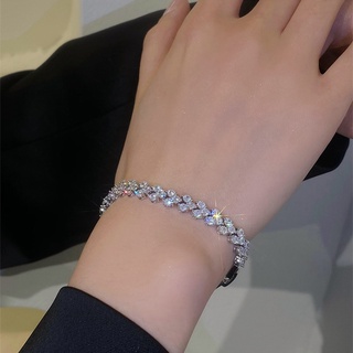 Women Luxury Roman Clear Zircon Rhinestone Bracelets