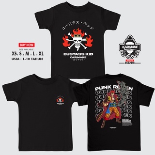 YFFYK เสื้อยืดผ้าฝ้ายพรีเมี่ยมเสื้อยืด ลายการ์ตูนอนิเมะ ONE PIECE EUSTASS CAPTAIN KID สําหรับเด็ก