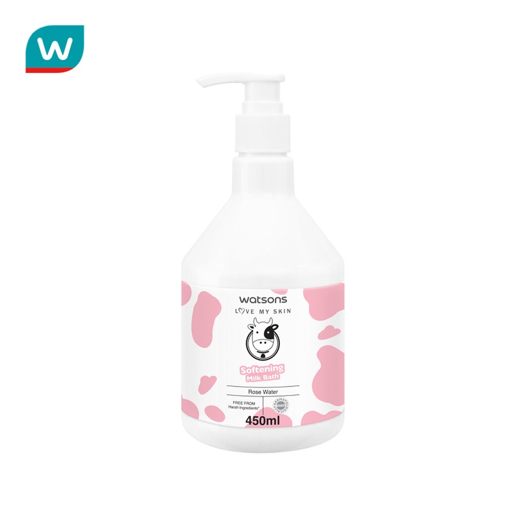 Watsons วัตสัน เลิฟ มาย สกิน ซอฟเทนนิ่ง มิลค์ บาธ 450มล.