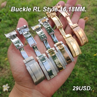 bubkle หัวเข็มขัด สำหรับสายนาฬิกา rolex(งานเทียบมีLOGO)ขนาด 16,18 มิลลิเมตร