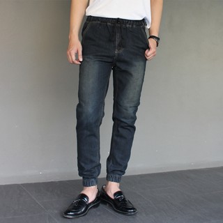 GZ Jeans กางเกงยีนส์ขาจั๊มเอวยางยืดสีสนิมดำ(Sizeเอว 28-38)