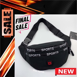 โปรโมชั่น กระเป๋าคาดเอว คาดอก ผ้าสกรีนSPORTS ซิปโค้งเล็ก  ผ้าไนลอน อย่างดีมีคุณภาพ มีให้เลือกสรร ขนาดใหญ่
