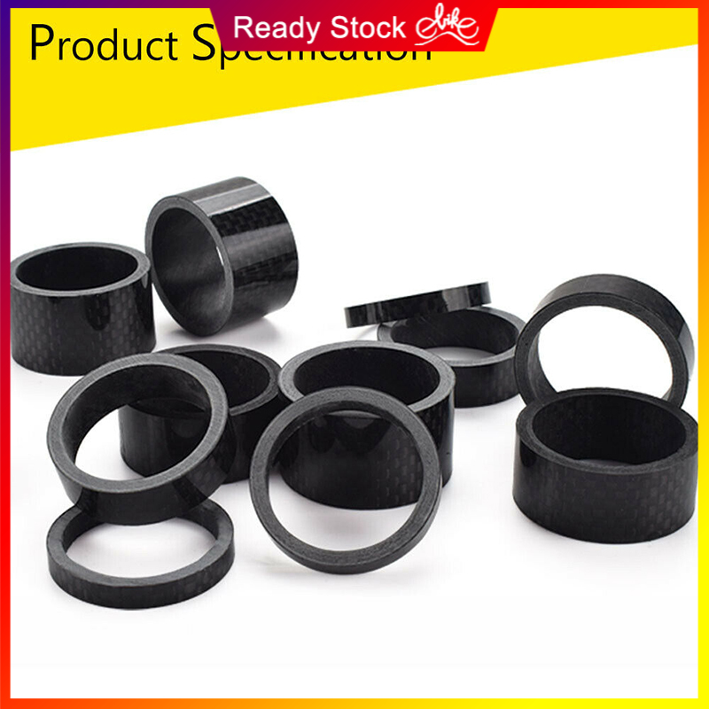 คาร์บอนไฟเบอร์ 11 ชิ้นชุดหูฟังส้อม Spacers จักรยานเสือหมอบ Handlebar แหวนเครื่องซักผ้าด้านหน้าส้อม MTB จักรยานจักรยาน Stem Lightweigh