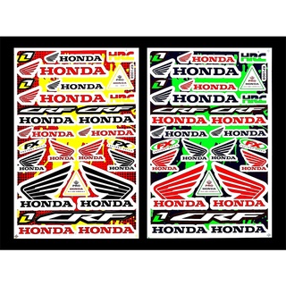 HONDA สติกเกอร์ชุดแต่ง 2 แผ่น กระเป๋า รถมอเตอร์ไซค์ บิ๊กไบค์ รถยนต์ Car เนื้อPVC เคลือบเงา กันน้ำ กันแดด คุณภาพดี