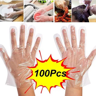 ถุงมือพลาสติกแบบใช้แล้วทิ้ง-100 ชิ้น Disposable Gloves