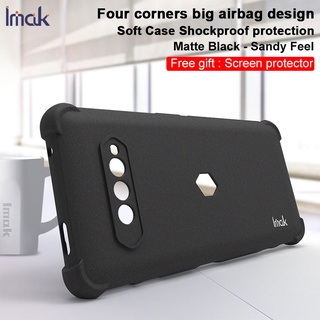 Original Imak Xiaomi Black Shark 4 Pro Shockproof Soft TPU Case Xiomi BlackShark 4 Matte Black Silicone Back Cover Screen Film