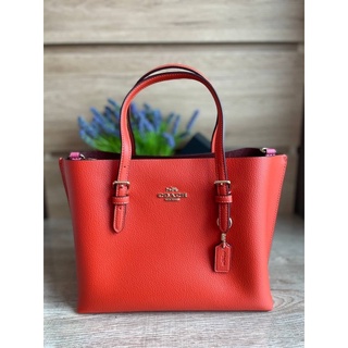 🍊🍊 สีสวยมากก Coach  Mollie tote25 รุ่นใหม่ล่าสุด หนังแท้สีส้มสวยเเจ่มมากก🍊🍊