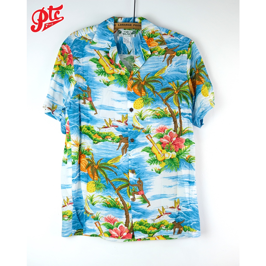 เสื้อฮาวาย TWO PALMS HAWAII SHIRT Ocean Aqua