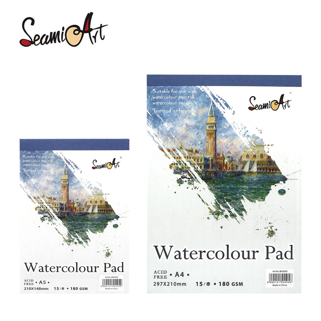 SeamiArt A4/A5 Drawing Paper for Watercolor/Gouache_180gsm Paper/15 Sheets