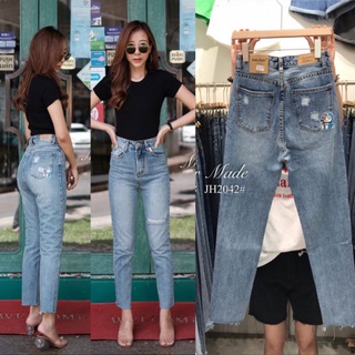 JH2042#มีS-XL#ยีนส์ทรงบอย#jeanshouse