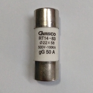 SHINOHAWA CAMSCO : FUSE LINK RT14-63 50A 500V ฟิวส์กระเบื้องเซรามิค (2 ตัว)