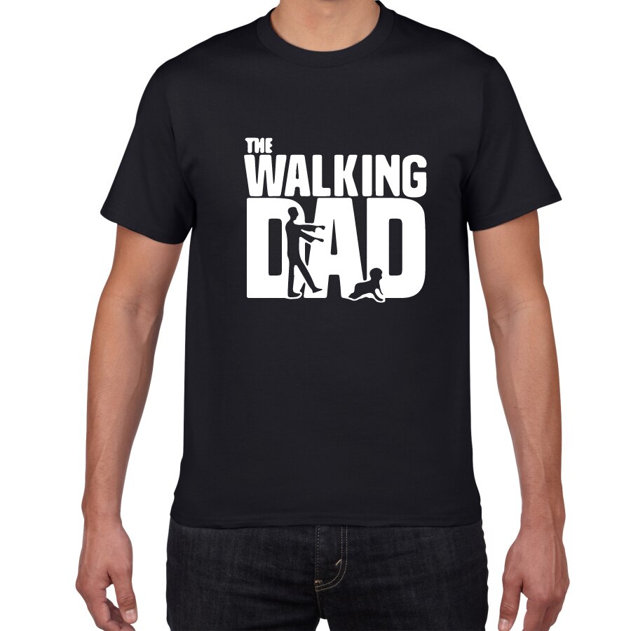 เสื้อยืด The walking dad Novelty Graphic tshirt ผู้ชาย Breathable Hipster ผู้ชายตลก streetwear หลวม 