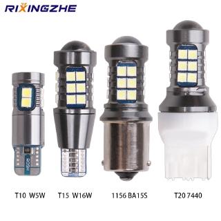 หลอดไฟ T15 W16W T10 LED W5W T20 7440 1156 BA15S 3030 27SMD สําหรับจอดรถยนต์ DC 12V 2pcs