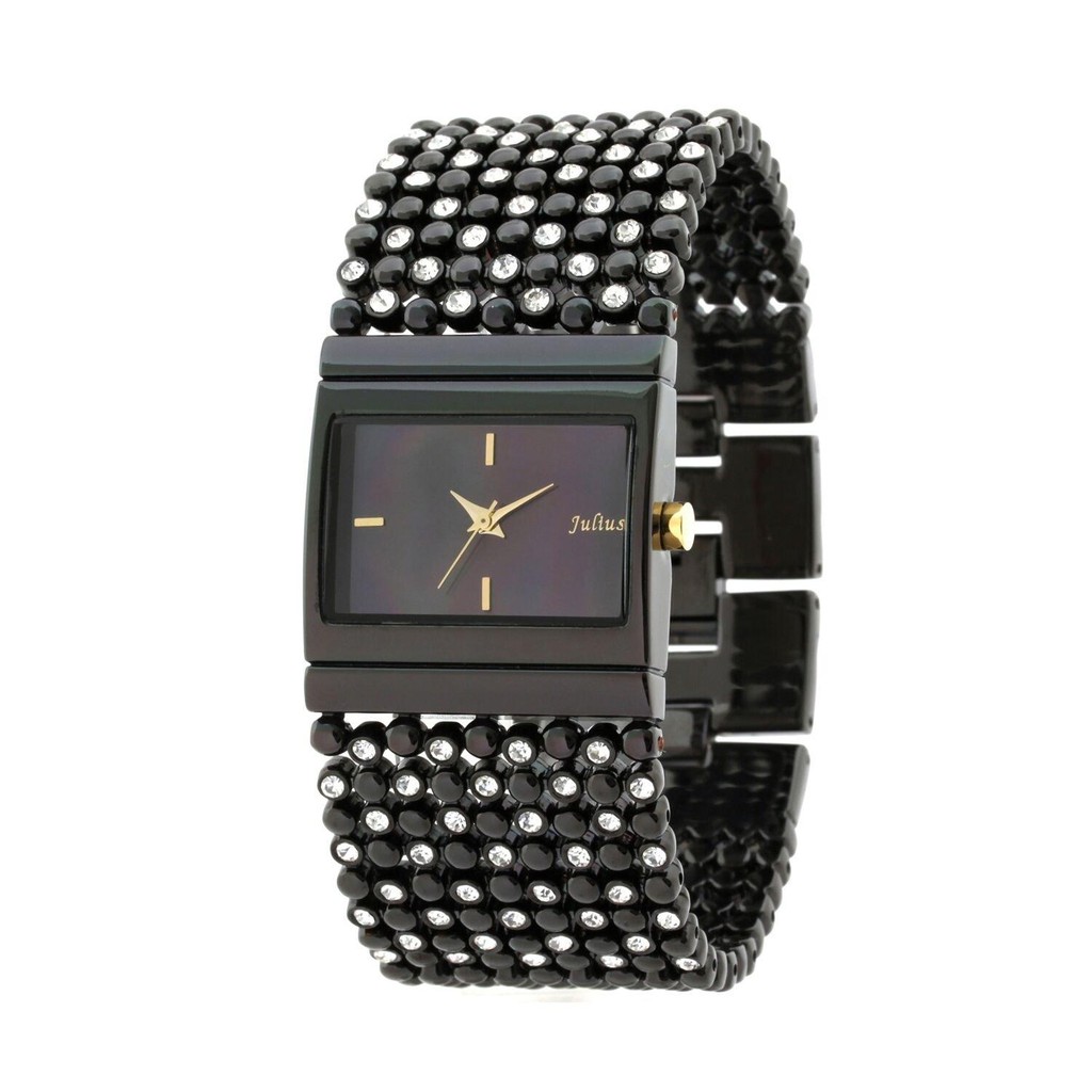 JULIUS WATCH JA435 สีดำ (BLACK) นาฬิกาข้อมือผู้หญิง แบรนด์เกาหลี แฟชั่นฮิตของแท้ สายสแตนเลส