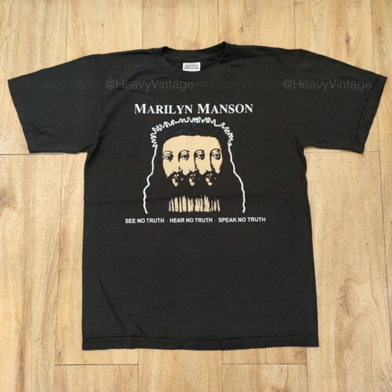 MARILYN MANSON [BELIEVE] ฟอกไบโอ เสื้อวินเทจ เสื้อทัวร์ วงร๊อค heavy vintage shirt