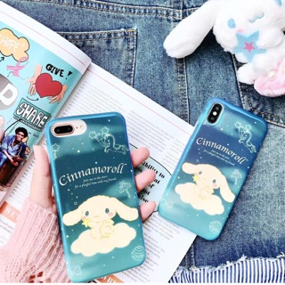 เคสชินนามอน สีฟ้า เมทัลลิค เงาๆ ขอบนิ่ม ใสขุ่น คลมเครื่อง