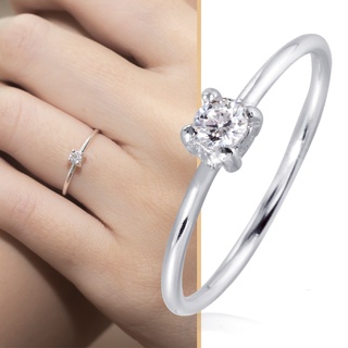 SNOWY MINIMAL แหวนเงินแท้ 925 Silver Jewelry แหวนมินิมอล ประดับเพชร CZ รุ่น RS3054