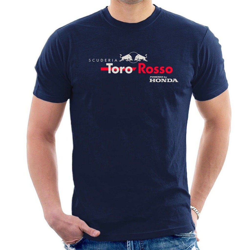 แฟชั่น Scuderia Toro Rosso Honda ผ้าฝ้าย 100% ชุดกีฬาผู้ชายเสื้อยืดแรงบันดาลใจ Tee F1 D39 ของขวัญวันพ่อ