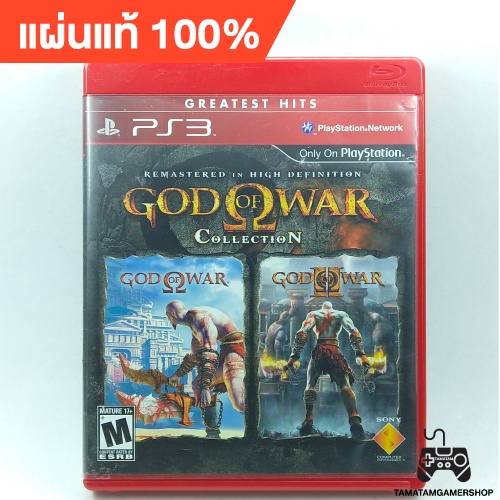 God of war:Collection1-2 Remaster ps3 (JP) โซนZ2 แผ่นเกมส์แท้ps3 แผ่นแท้เพล3 แผ่นหายาก สภาพสะสม เล่นได้100%