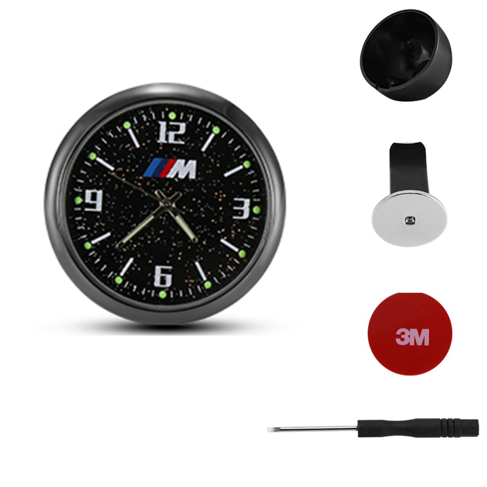 นาฬิกาดิจิทัลอิเล็กทรอนิกส์ ระบบควอตซ์ เรืองแสง สําหรับตกแต่งรถยนต์ BMW M