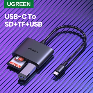 Ugreen อะแดปเตอร์การ์ดรีดเดอร์ Type C เป็น USB SD Micro SD TF อุปกรณ์เสริม สําหรับแล็ปท็อป