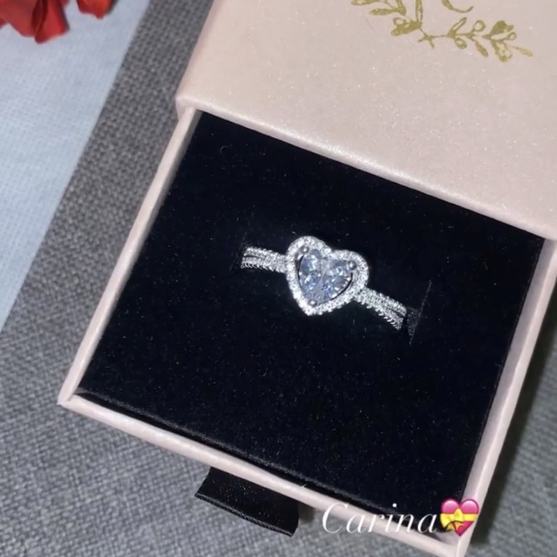 MCbrand.Jewelry แหวนเงินแท้ 92.5% รุ่น Carina แหวนหัวใจ [แถมกล่อง+ใบประกัน] ใส่ติดตัวได้ ไม่ลอก