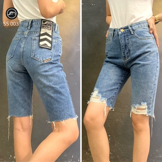 S5003 กางเกงยีนส์ ขาสั้น ผู้หญิง เอวสูง 4 ส่วน​ Lady Denim​ Shorts​ ​(Gasoline &amp; Garage) ปั๊มน้ำมันแก๊สโซลีน (S5)