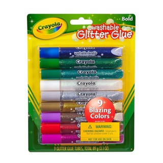 Crayola กาวเกล็ดสะท้อนล้างออกได้ จำนวน 9 สี